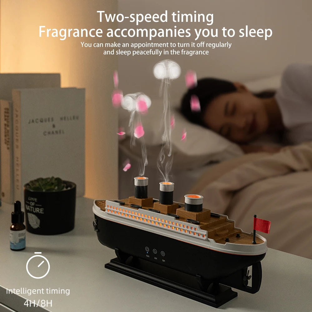 Manoora™ - Titanic-Inspired Ultrasonic Humidifier & Essential Oil Diffuser with RGB Lighting