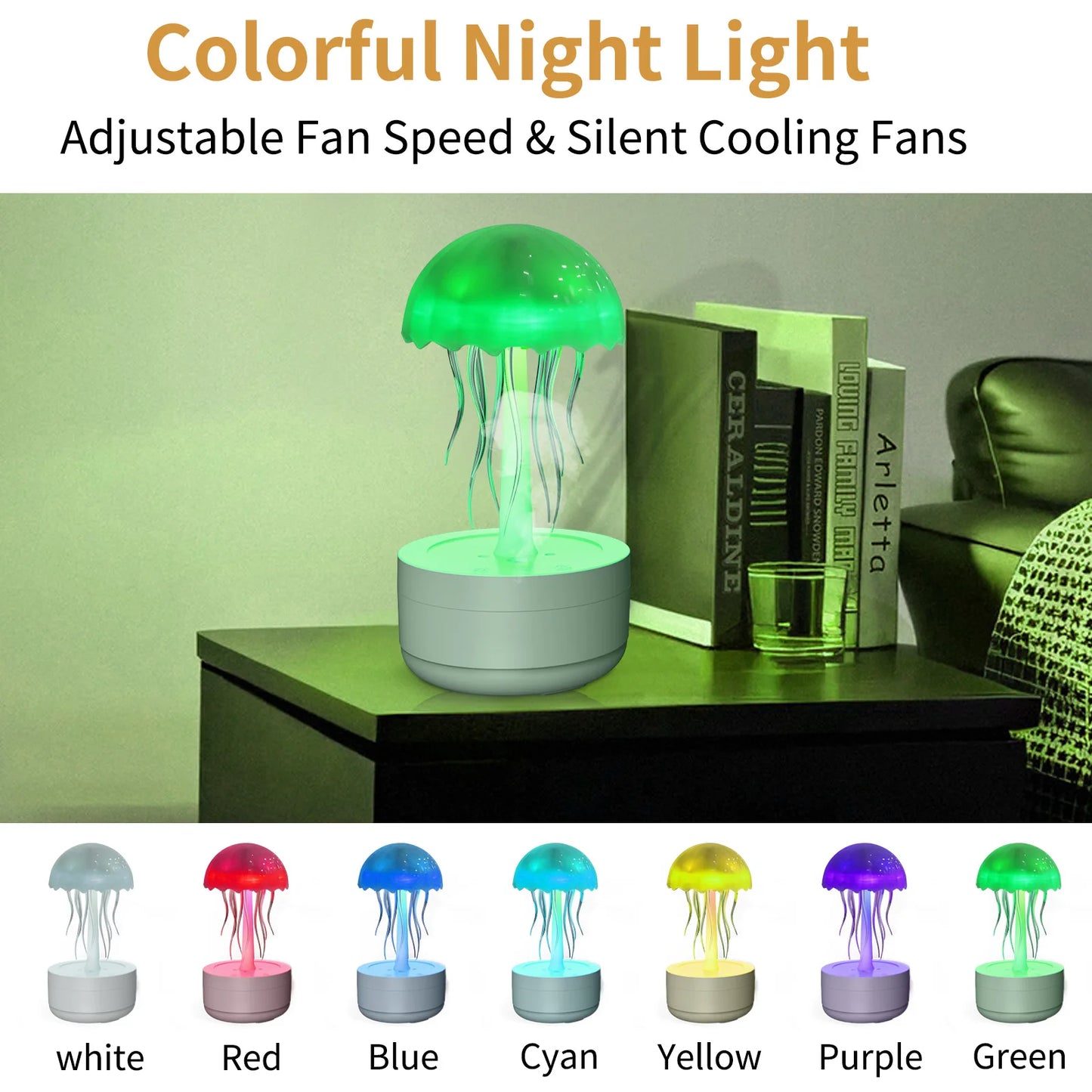 Manoora™ -Colorful Jellyfish Air Humidifier & Aroma Diffuser with Night Light