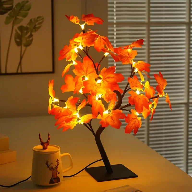 Manoora™ - LED Fairy Flower Tree Lamp with Maple Leaves and Roses