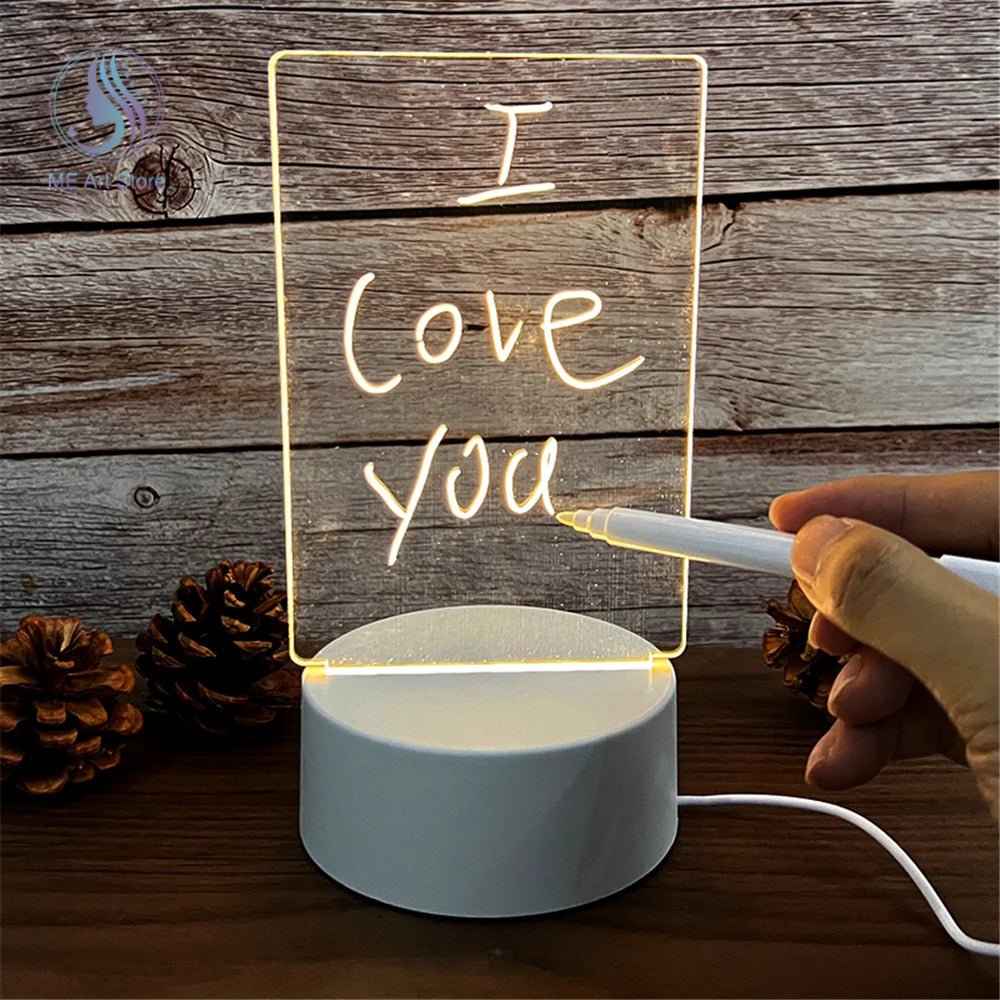 Manoora™ - Creative LED Message Board Night Light USB with Pen