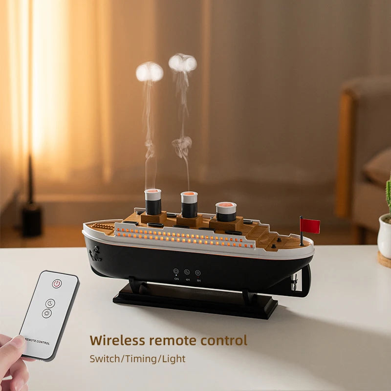 Manoora™ - Titanic-Inspired Ultrasonic Humidifier & Essential Oil Diffuser with RGB Lighting