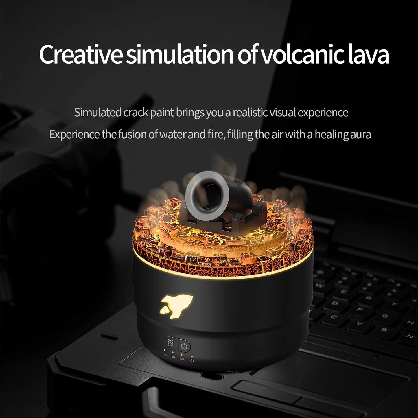 Manoora™ - Cannon Blast Aroma Humidifier with Volcanic Crack Light